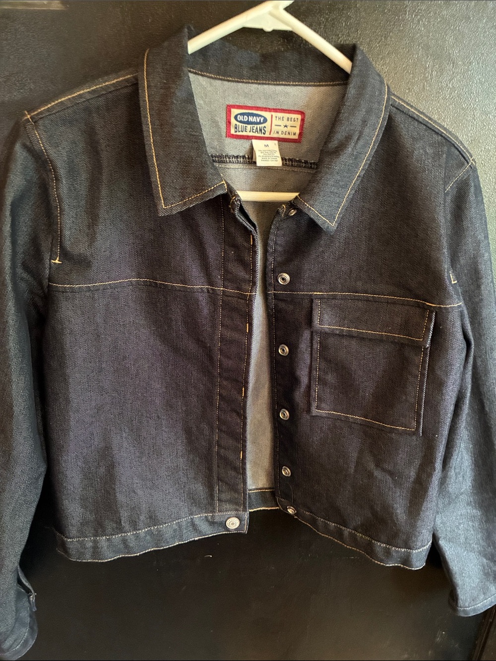 Old Navy Y2K red label Cropped Denim Trucker Jacket